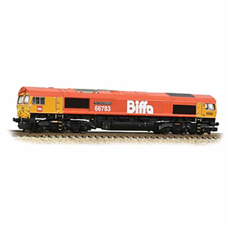 Graham Farish N Gauge Class 66/7 66783 'The Flying Dustman' GBRf Biffa Red